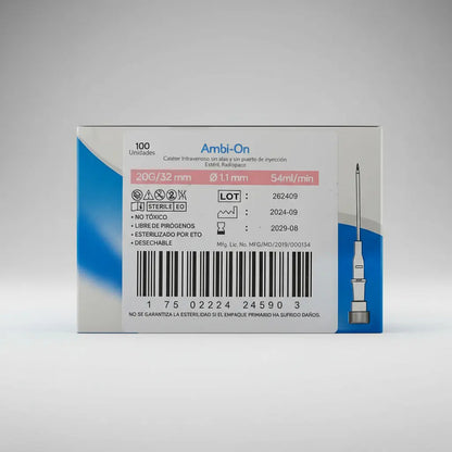 Catéter Intravenoso 20g/32mm Ambiderm 100pz