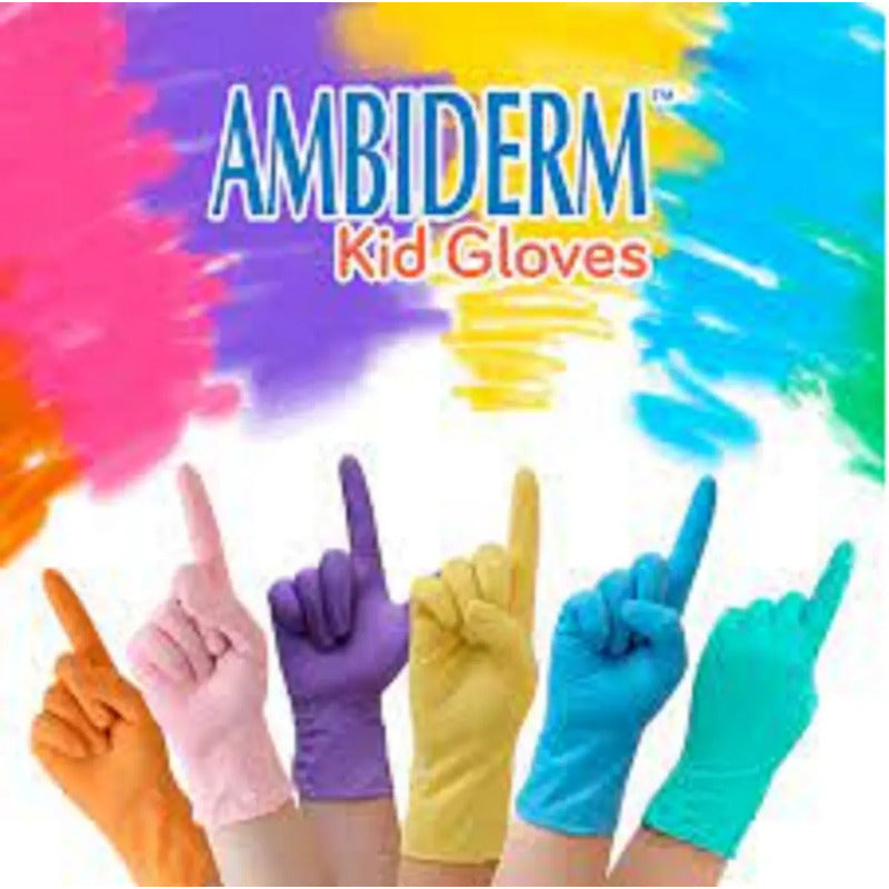 Guante De Latex Kid Gloves Ambiderm Chico Con 100 Piezas Color Con Polvo Sí Talla S Surtido P