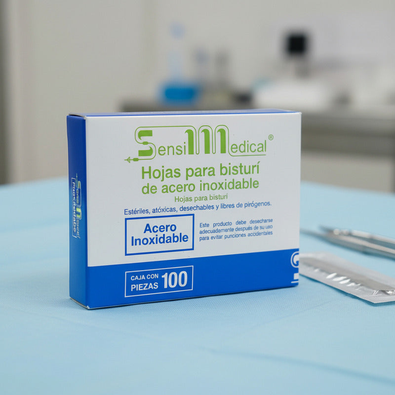 Hojas Para Bisturi Acero Inoxidable No 15 Caja Con 100 Pzas