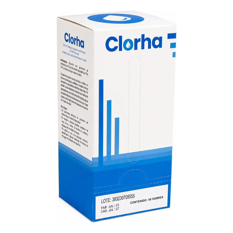 50 Sobres Solución Antiséptica, Gluconato De Clorhexidina3ml