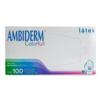Guante De Látex Ambiderm Colorfull Color Surtido Con Polvo Surtido M