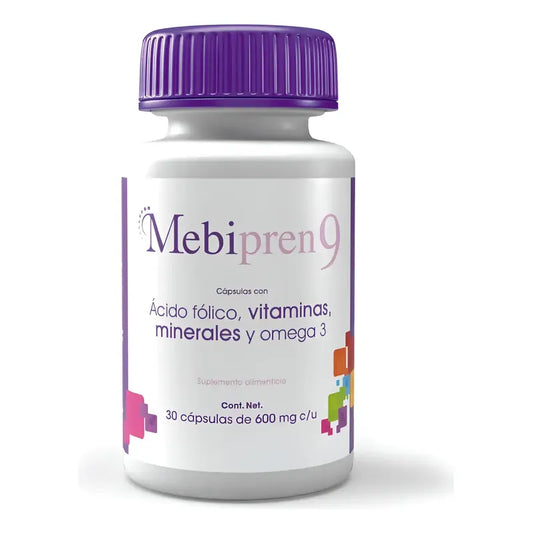 Mebipren 9 Acido Folico, Vitaminas, Minerales Y Omega 3