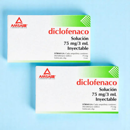 Diclofenaco 75 Mg/3 Ml Pack 4 Ampolletas Inyectables Amsa