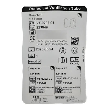 Lote De 2 Tubos De Ventilación Para Oido Summit Medical
