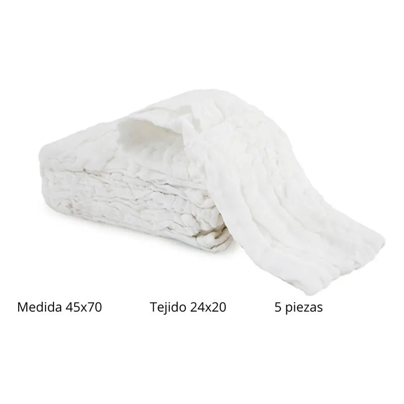 Compresa Quirurgica 45x70 Galia Esteril C/5 Piezas Blanco Blanco