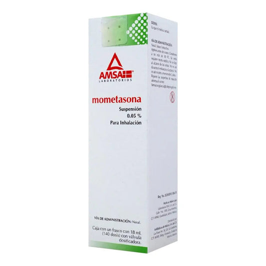 Mometasona Suspensión Nasal 0.05% Caja Con Frasco De 18 Ml Amsa