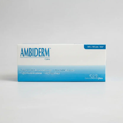 Gasa No Esteril Ambiderm 10x10 Cm. 200 Pzas Blanco