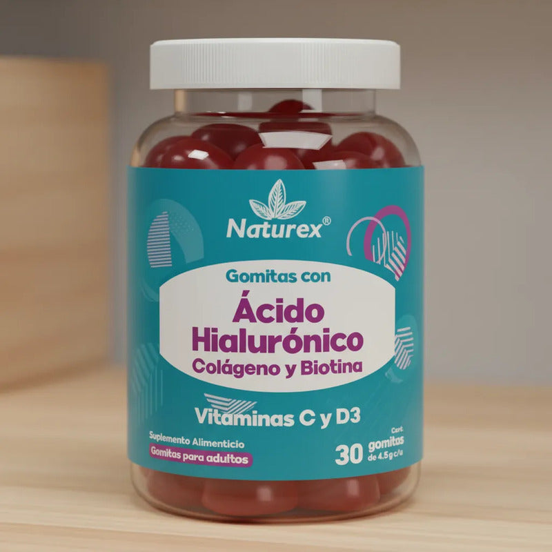 Gomix, Acido Hialurónico,adulto, 30 Gomitas 4.5g C/u Fresa