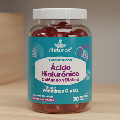 Gomix, Acido Hialurónico,adulto, 30 Gomitas 4.5g C/u Fresa