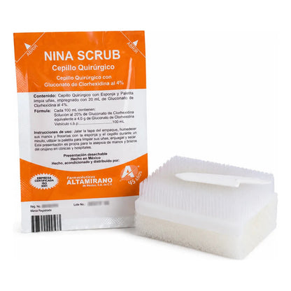 Cepillo Quirúrgico Solución Antiséptica Nina Scrub 30pz