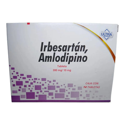 Irbesartán, Amlodipino 300mg/10mg C/14 Tabletas Ultra
