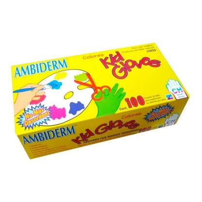 Guante De Latex Kid Gloves Ambiderm Chico Con 100 Piezas Color Con Polvo Sí Talla S Surtido P
