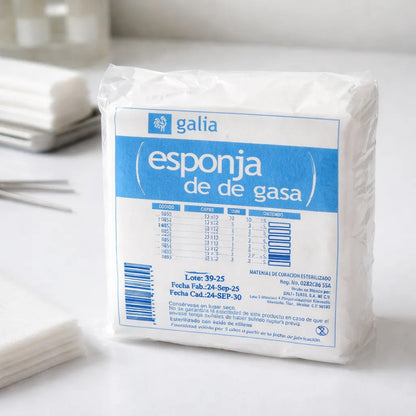 5 Paq. De Gasa Esteril Con Trama 10x10 (5 Gasas X Paquete) Blanco
