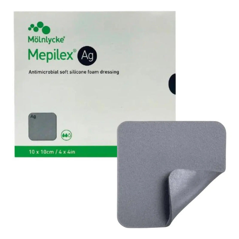 1 Pieza Mepilex Ag 10x10 Cm Mepilex Uso Medico Gris