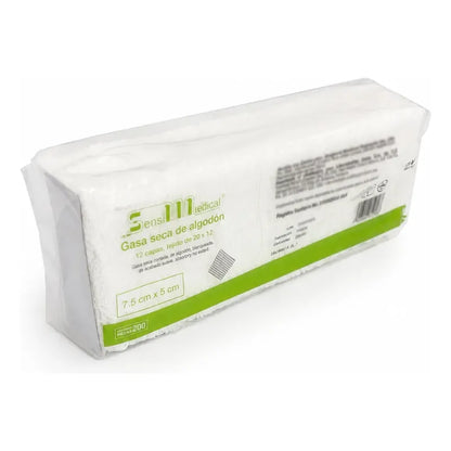 1000 Gasas De Algodón No Estéril 7.5x5cm Sensimedical Beige