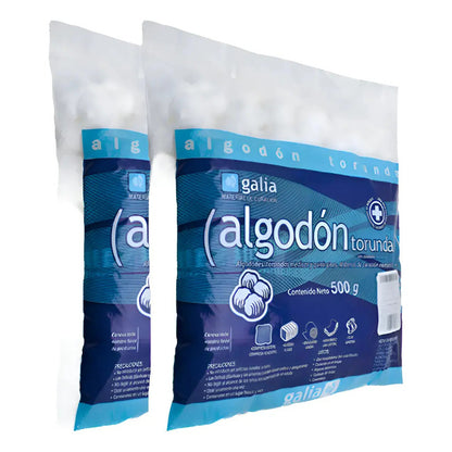 Algodón Torunda Galia // 2 Bolsas De 500g // 100% Algodón