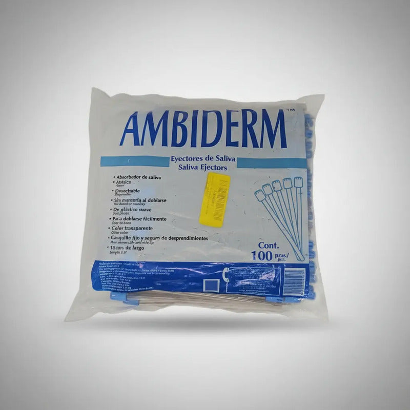 Eyector De Saliva Con 100 Piezas Marca Ambiderm
