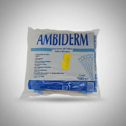 Eyector De Saliva Con 100 Piezas Marca Ambiderm