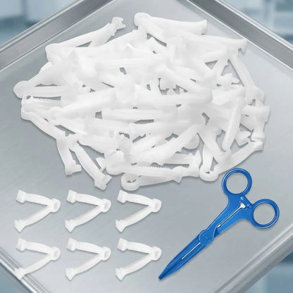 100 Pinzas Desechables P/cordón Umbilical Y 1 Pinza Hemostat Recto