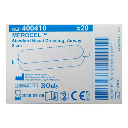 Tapon Nasal Merocel 8cm C/ Tubo Para Via Aerea ( 20 Piezas)