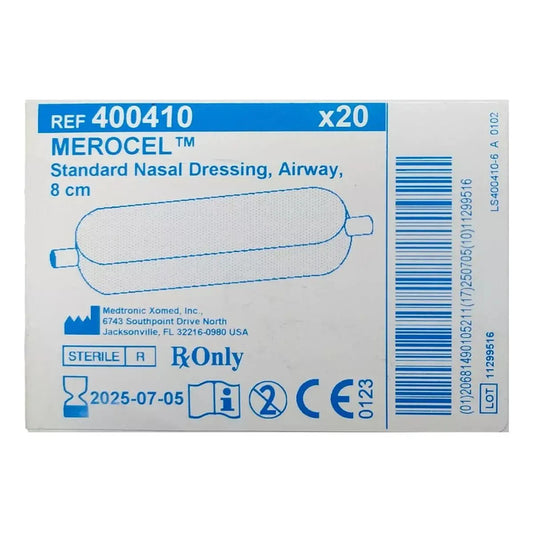 Tapon Nasal Merocel 8cm C/ Tubo Para Via Aerea ( 20 Piezas)