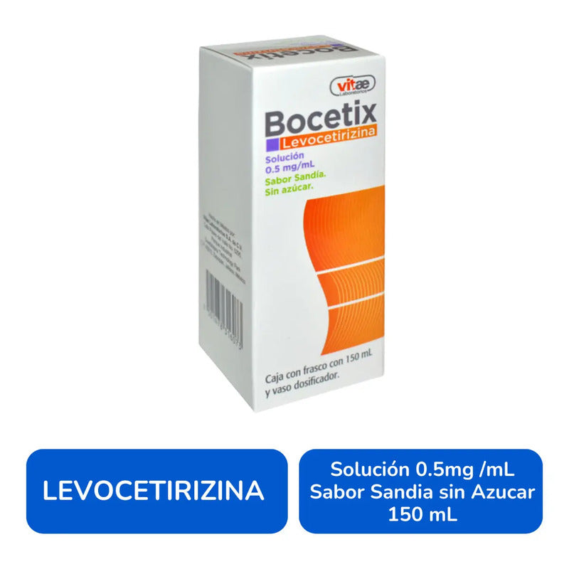 Bocetix Levocetirizina Solución 0.5 Mg/ Ml Sabor Sandía Frasco Con 150 Ml