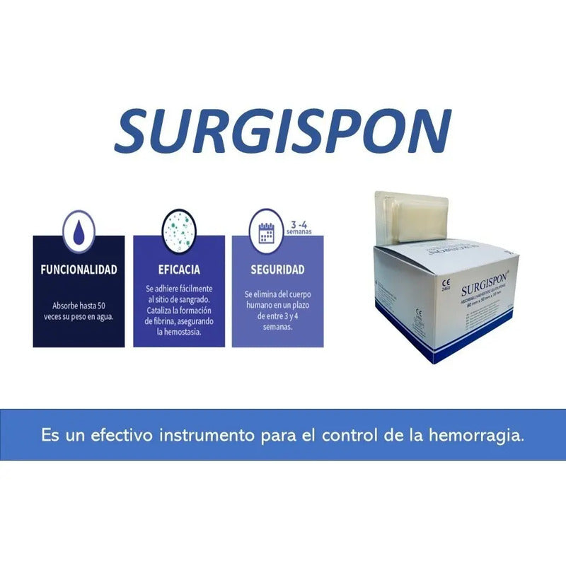 Esponja Hemostática Surgispon De Gelatina Absorbible C/10 Pz Surgispon-g