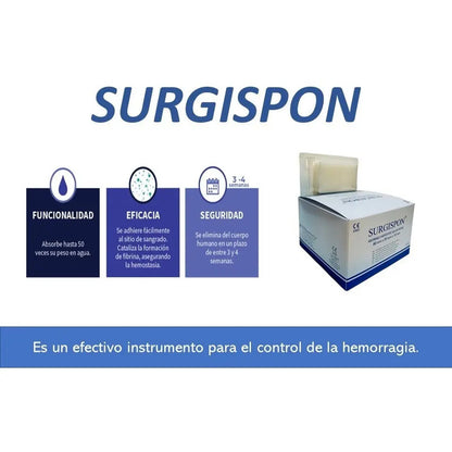 Esponja Hemostática Surgispon De Gelatina Absorbible C/10 Pz Surgispon-g