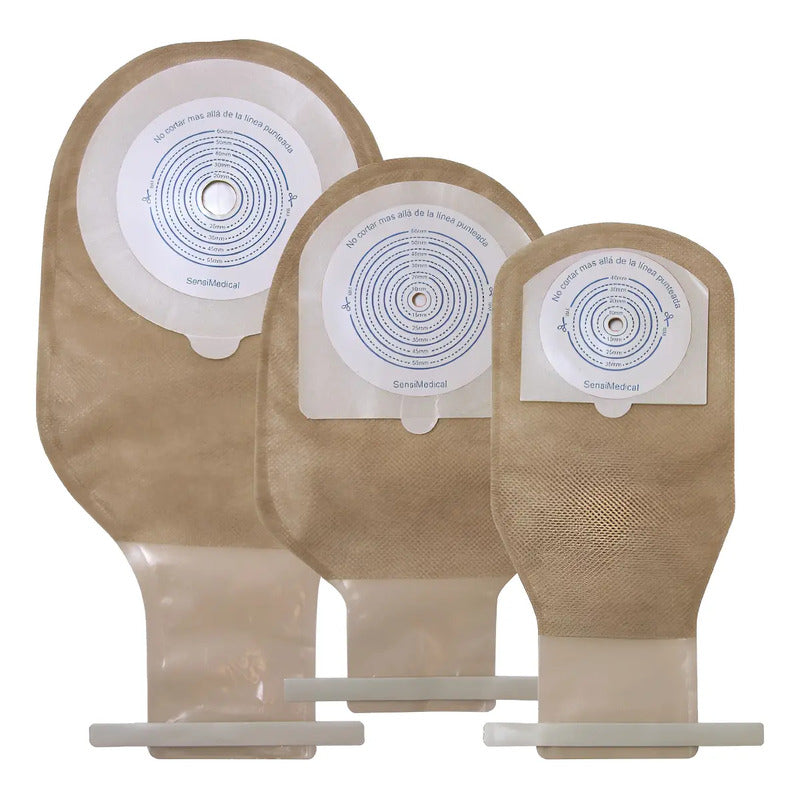 Bolsa Ilestomía O Colostomia, Autoadherible Neonatal 10 Pzas Marrón Claro