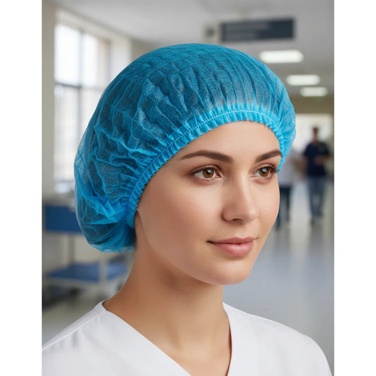 Cofia Gorro Cubrepelo Plisado Desechable Bolsa 100 Piezas Azul Unitalla