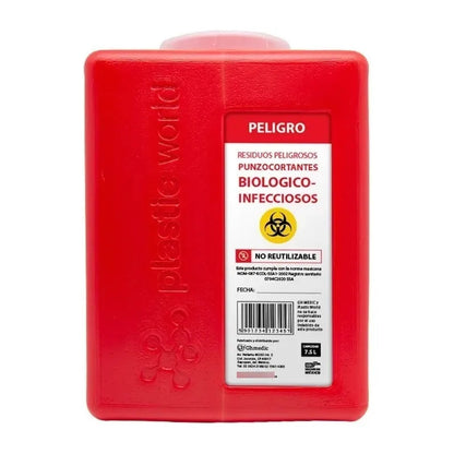 Bote | Recolector | Contenedor 7.5 Lts Punzocortante | Rpbi Rojo