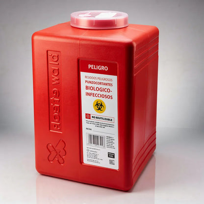 Bote | Recolector | Contenedor 7.5 Lts Punzocortante | Rpbi Rojo