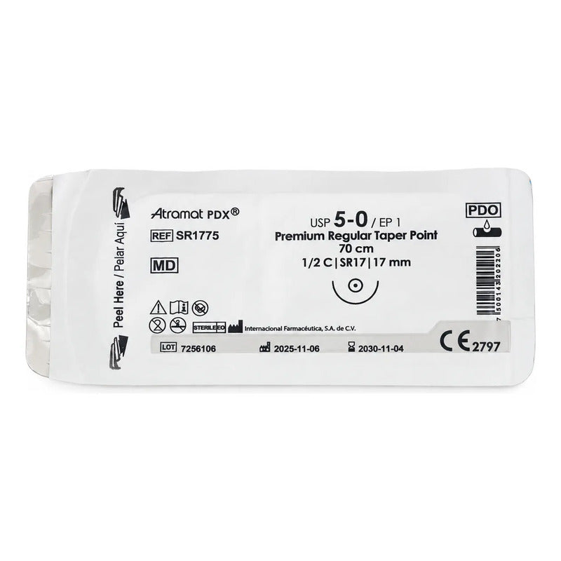 Sutura Atramat Pdx 5-0 Redondo 17mm Polidioxanona Sr1775 Blanco