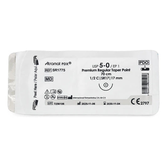 Sutura Atramat Pdx 5-0 Redondo 17mm Polidioxanona Sr1775 Blanco