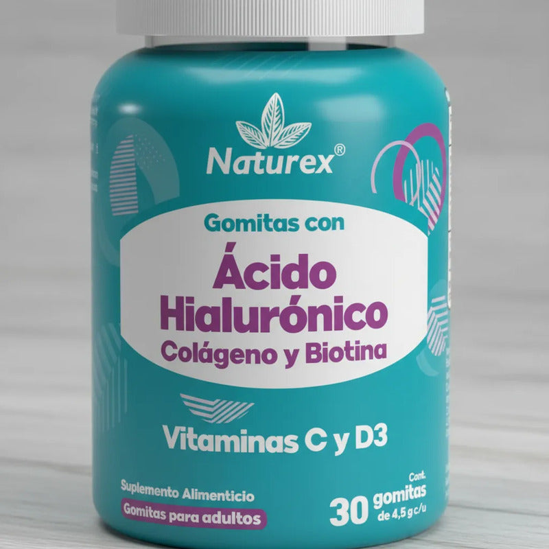 Ácido Hialuronico Gomitas Naturex Frasco Con 30 Gomitas Sin Sabor