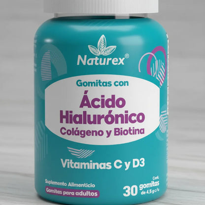 Ácido Hialuronico Gomitas Naturex Frasco Con 30 Gomitas Sin Sabor