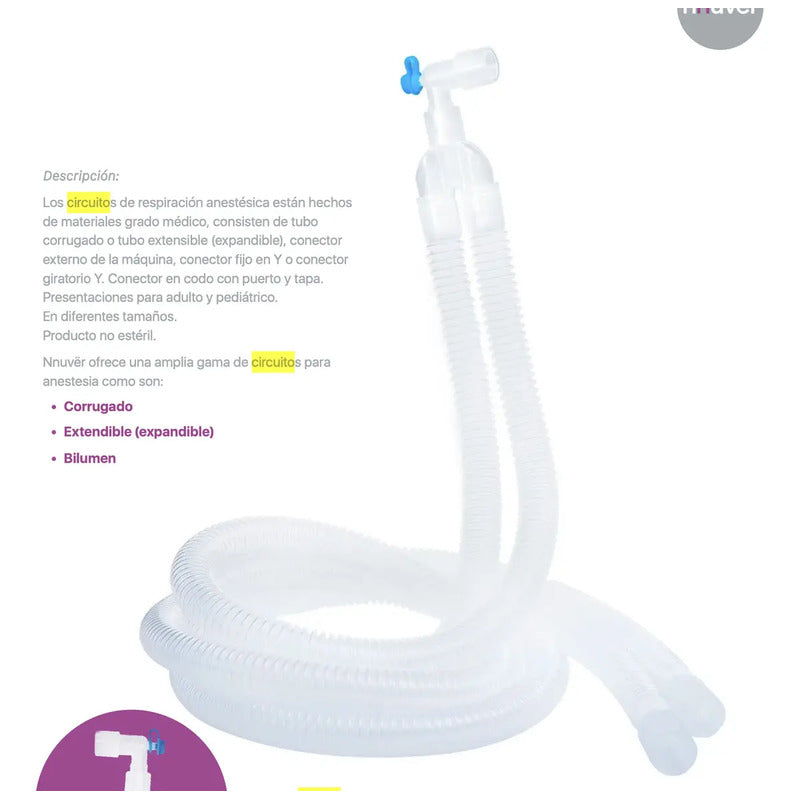 Circuito De Ventilación Para Anestesia Extendible Pediatrico
