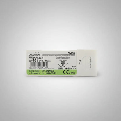 Sutura Atramat Nylon Tamaños A Elegir 6-0 Cortante 16mm
