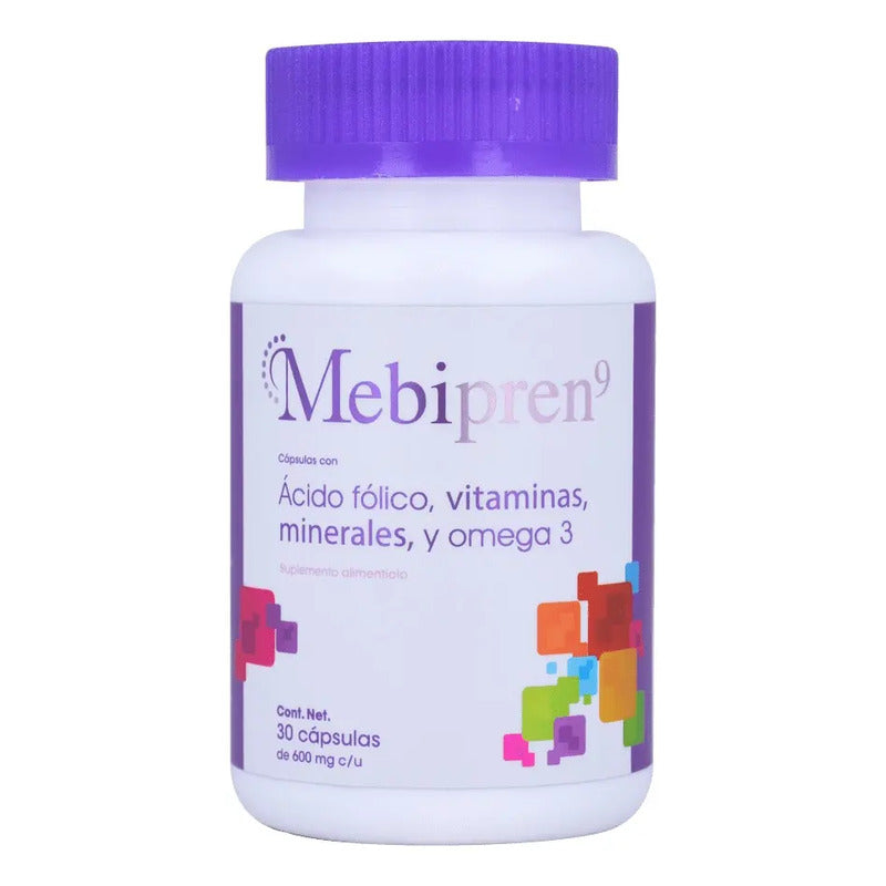 Suplemento Omega 3 Y Ácido Fólico Multivitamínico Mebipren 30 Cápsulas Sin Sabor