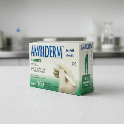 Hoja Para Bisturí Ambiderm #21 Acero Inox Caja Con 100 Hojas