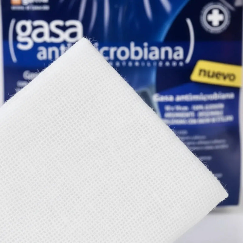 10bolsas C/10 Sobres D Gasa Estéril Antimicrobiana 10x10cm. Blanco