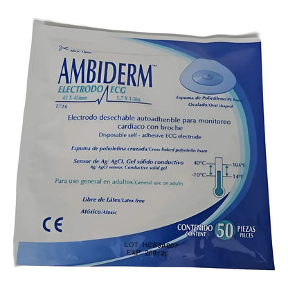 Electrodos Para Ecg Ambiderm. Blanco Adulto