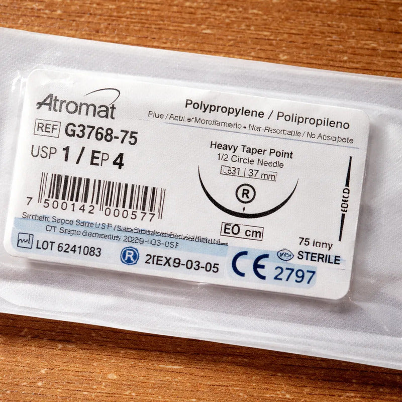 Sutura Atramat Polipropileno Tipo Prolene Tamaños A Elegir 1 Redondo 37mm