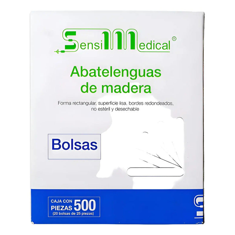 Abatelenguas De Madera 500 Pzas (20 Bolsas De 25 Piezas)