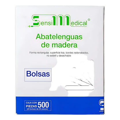 Abatelenguas De Madera 500 Pzas (20 Bolsas De 25 Piezas)