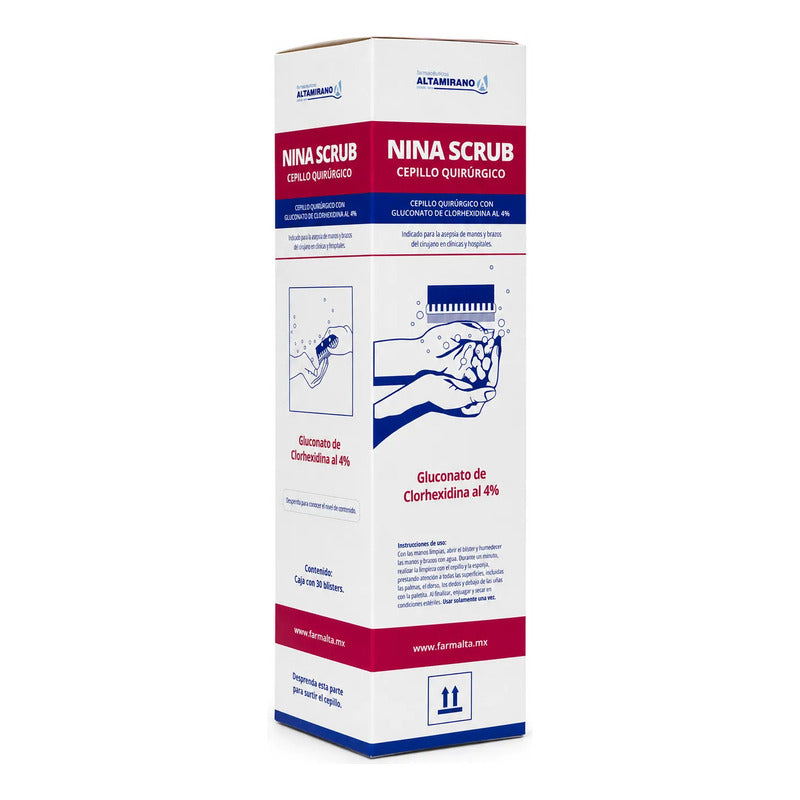 Cepillo Quirúrgico Solución Antiséptica Nina Scrub 30pz