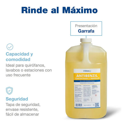 Antibenzil Concentrado Nf Amarillo 3.750 L Solución Desinfectante - Exclusivo Para Profesionales De La Salud. Farmacéuticos Altamirano