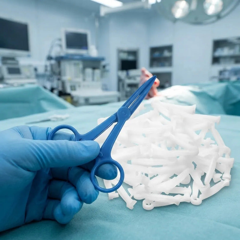 100 Pinzas Desechables P/cordón Umbilical Y 1 Pinza Hemostat Recto