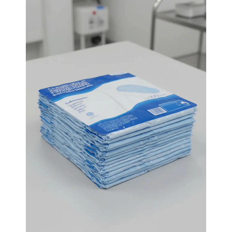 Cubrezapato Desechable Ambiderm Bolsa 100 Pzas Azul Claro Unitalla
