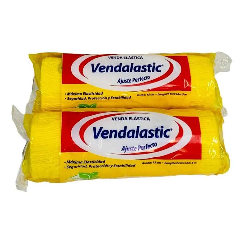 Venda Elástica De 15 Cm X 5 Mts Paquete Con 12 Rollos